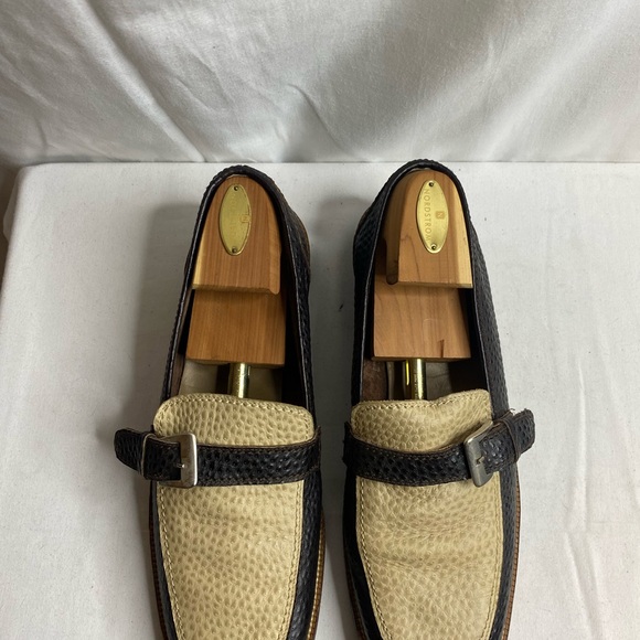 Vintage R.MARTEGANI leather Men\'s Brown and Cream Loafers size 10.5 main image 4